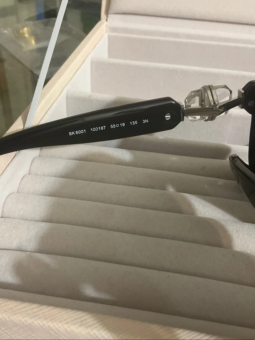 Swarovski Black Square Women's Sunglasses with Silver Accents